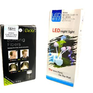 14 august deal pack of 2 - Black Hair Dexe Hair Building Fibers 22g & Mushroom Led Night Light